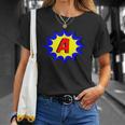 Comic Book Style Monogram Initial Letter A Superhero T-Shirt Gifts for Her Comic Book Style Monogram Initial Letter A Superhero T-Shirt Gifts for Her