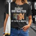 Cool Book Reader For Men Women Book Lover Bookworm Cat Book T-Shirt Gifts for Her