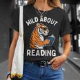 Cool Tiger Reading Book Wild About Reading Kids Books Reader T-Shirt Gifts for Her
