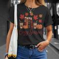 Cozy Season Autumn Leaves Books Pumpkins Fall Halloween T-Shirt Gifts for Her Cozy Season Autumn Leaves Books Pumpkins Fall Halloween T-Shirt Gifts for Her