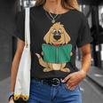 Cute Dog Reading A Human Training Book Dog T-Shirt Gifts for Her