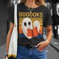 Cute Ghost Book Reading Halloween Teacher Puns Booooks For Men Women Kids T-Shirt Gifts for Her