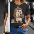 Cute Hedgehog Classics Stories Knowledge Fiction Reading T-Shirt Gifts for Her