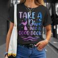 Cute Mermaid Librarian Teacher Dive Into A Good Book Reading T-Shirt Gifts for Her Cute Mermaid Librarian Teacher Dive Into A Good Book Reading T-Shirt Gifts for Her