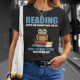 Cute Owl Reading Book Lover Positive Saying T-Shirt Gifts for Her
