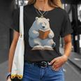 Cute Polar Bear Is Reading a Book Reading Polar Bear T-Shirt Gifts for Her