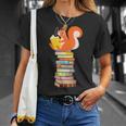 Cute Squirrel Reading Women's Tops Book Lovers T-Shirt Gifts for Her