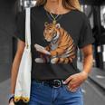 Cute Tiger Is Reading a Book Reading Tiger T-Shirt Gifts for Her