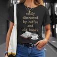 Dark Academia Aesthetic Easily Distracted By Coffee And Book T-Shirt Gifts for Her Dark Academia Aesthetic Easily Distracted By Coffee And Book T-Shirt Gifts for Her