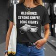 Dark Academia Aesthetic Old Books Strong Coffee Long Nights T-Shirt Gifts for Her Dark Academia Aesthetic Old Books Strong Coffee Long Nights T-Shirt Gifts for Her