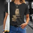 Dark Academia Vintage Owl On Books With Candle Library T-Shirt Gifts for Her