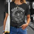 Dead Tired Still Awake Skeleton Moon Reading T-Shirt Gifts for Her