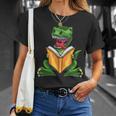 Dino Read Book Shirt Dinosaurs Reading Rex Cute Tee T-Shirt Gifts for Her