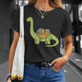 Dinosaur Librarian Book Lover Reading Brontosaurus T-Shirt Gifts for Her
