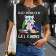 Distracted By Cats Coffee And Books T-Shirt Gifts for Her Distracted By Cats Coffee And Books T-Shirt Gifts for Her