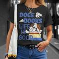 Dog Books Life Is Great T-Shirt Gifts for Her