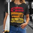 Dogs Books And Coffee Dog Book Reader Lover T-Shirt Gifts for Her