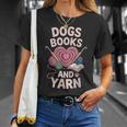 Dogs Books And Yarn Crocheter Crocheting T-Shirt Gifts for Her Dogs Books And Yarn Crocheter Crocheting T-Shirt Gifts for Her