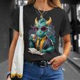 Dragon Reading Book Fantasy Reader Graphic T-Shirt Gifts for Her Dragon Reading Book Fantasy Reader Graphic T-Shirt Gifts for Her