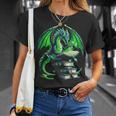 Dragon Reading Books Bookworm T-Shirt Gifts for Her
