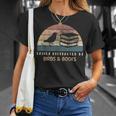 Easily Distracted By Birds & Books Retro Birding Bird T-Shirt Gifts for Her