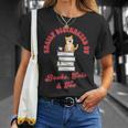 Easily Distracted By Books Cats Tea Book Lovers Librarians T-Shirt Gifts for Her