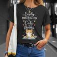 Easily Distracted By Cats And Books Cat & Book Lover T-Shirt Gifts for Her