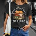 Easily Distracted By Cats And Books Cat And Book Lover T-Shirt Gifts for Her