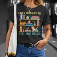 Easily Distracted By Cats And Books Cat Book Lovers Bookworm T-Shirt Gifts for Her