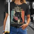 Easily Distracted By Cats And Books For Cat Lovers For Men Women Girls Kids T-Shirt Gifts for Her Easily Distracted By Cats And Books For Cat Lovers For Men Women Girls Kids T-Shirt Gifts for Her