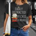 Easily Distracted By Cats And Books Cute Book Lover T-Shirt Gifts for Her Easily Distracted By Cats And Books Cute Book Lover T-Shirt Gifts for Her