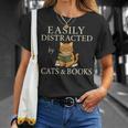 Easily Distracted By Cats And Books Cute Cat Reading Reader T-Shirt Gifts for Her Easily Distracted By Cats And Books Cute Cat Reading Reader T-Shirt Gifts for Her