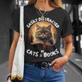 Easily Distracted By Cats And Books Librarians Bibliophiles T-Shirt Gifts for Her Easily Distracted By Cats And Books Librarians Bibliophiles T-Shirt Gifts for Her
