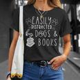 Easily Distracted By Dogs & Books Lover Reading T-Shirt Gifts for Her