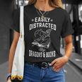 Easily Distracted By Dragons & Books Book Lover T-Shirt Gifts for Her