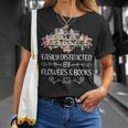 Easily Distracted By Flowers And Books T-Shirt Gifts for Her