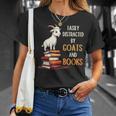 Easily Distracted By Goats And Books Goats And Book Reading T-Shirt Gifts for Her