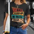 Eat Sleep Read Repeat Reading Books Reader Bookworm T-Shirt Gifts for Her