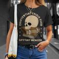 Existential Crisis Club Lifetime Member Skull Books Sarcasm T-Shirt Gifts for Her