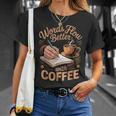 Words Flow Better Caffeine Coffee Drinker Book Writer T-Shirt Gifts for Her
