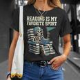 Football Skeleton Reading On Book Stack T-Shirt Gifts for Her