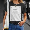 Franz Liszt Dream Of Love Vintage Book Cover T-Shirt Gifts for Her