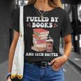 Fueled By Books And Iced Coffee Coffee Read Book Lover T-Shirt Gifts for Her