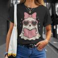 Ghost Reading Book Halloween Cat Lover T-Shirt Gifts for Her Ghost Reading Book Halloween Cat Lover T-Shirt Gifts for Her