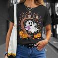Ghost Reading Book On Swing Halloween Autumn Art T-Shirt Gifts for Her Ghost Reading Book On Swing Halloween Autumn Art T-Shirt Gifts for Her