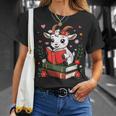 Goat Reading Book Graphic With Floral T-Shirt Gifts for Her Goat Reading Book Graphic With Floral T-Shirt Gifts for Her