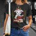 Goat Reading Book Graphic Goat With Book Floral T-Shirt Gifts for Her Goat Reading Book Graphic Goat With Book Floral T-Shirt Gifts for Her