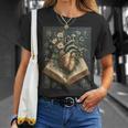 Gothic Dark Academia Botanical Anatomical Heart Vintage Book T-Shirt Gifts for Her