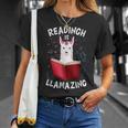 Graduation Cute Animal Llama Reading Book Nerds Bookworm T-Shirt Gifts for Her
