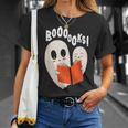 Halloween Teacher Library Ghost Books Men Women Kids T-Shirt Gifts for Her